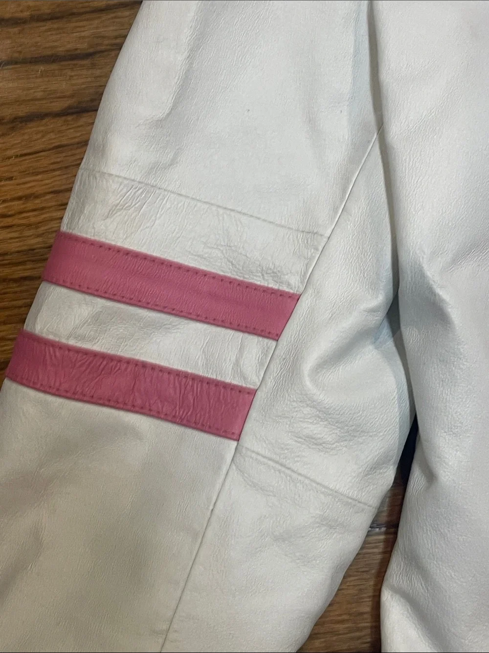 Classic White Women's Wilson’s Leather Jacket with Pink Trim ladies L - Picture 13 of 16